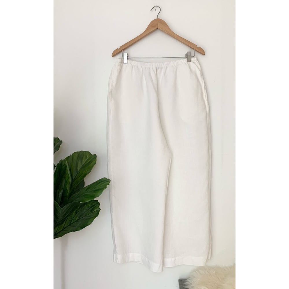 Clay Get Comfortable Cropped Linen Pants - Picture 1 of 7
